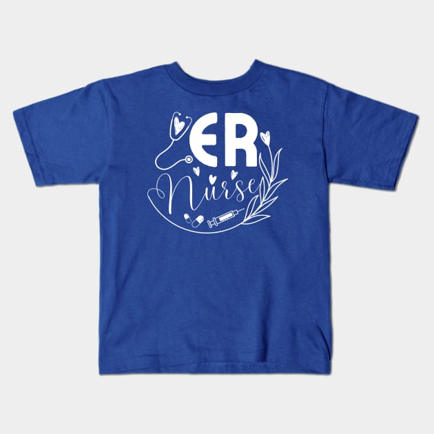 ER Nurse Kids T-Shirt by JunThara